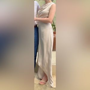 One shoulder maxi bridesmaid dress